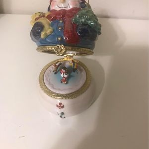 Mr. Snowman Christmas ornament trinket box moving music box